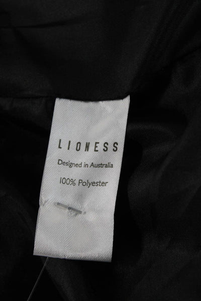 Lioness Womens Plaid Double Breasted Blazer Jacket Black Red Size Large