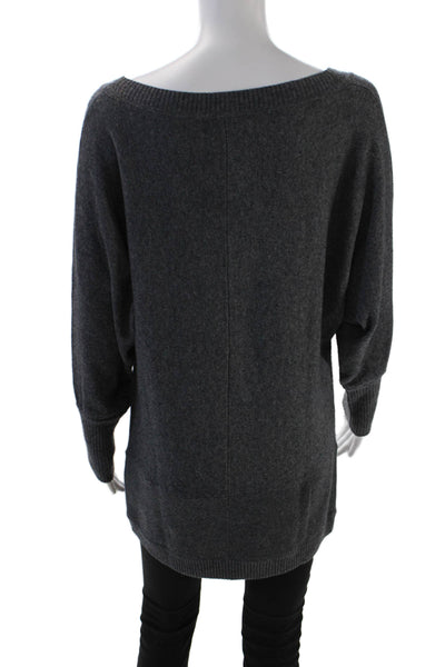 Juicy Couture Womens Scoop Neck 3/4 Sleeve Knit Sweatshirt Gray Size Small