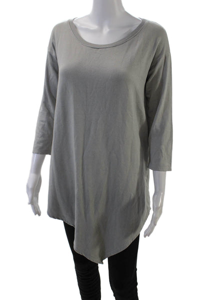 Soft Joie Womens 3/4 Sleeve Scoop Neck Oversized Sweatshirt Gray Extra Small