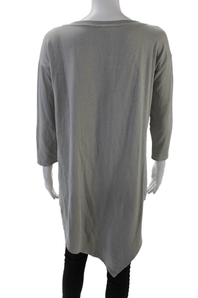 Soft Joie Womens 3/4 Sleeve Scoop Neck Oversized Sweatshirt Gray Extra Small