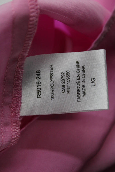 Renuar Womens Short Sleeve V Neck Lightweight Blouse Pink Size Large