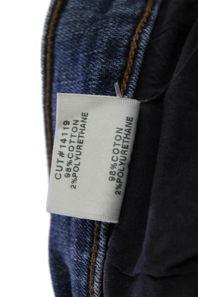 J Brand Womens Zipper Fly Distressed Fringe Cropped Jeans Blue Denim Size 29