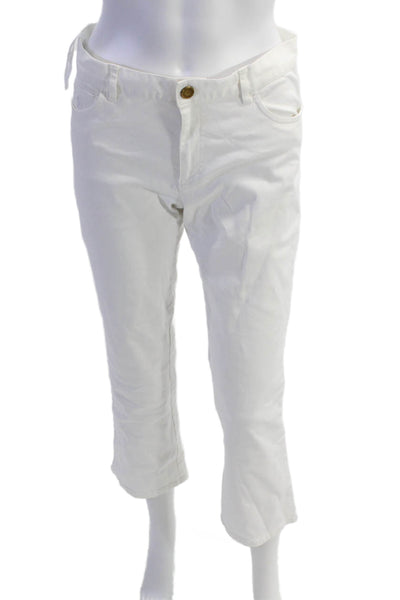 Ralph Lauren Black Label Womens Zipper Fly Boot Flare Cut Pants White Size 8