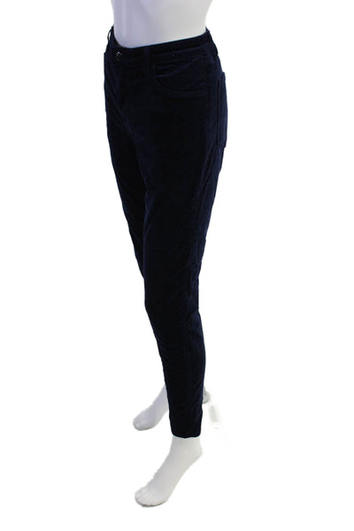 J Brand Womens Zipper Fly Mid Rise Velvet Skinny Ankle Jeans Navy Blue Size 30