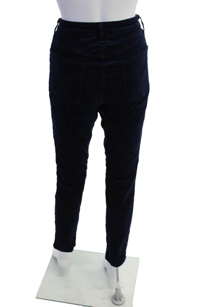 J Brand Womens Zipper Fly Mid Rise Velvet Skinny Ankle Jeans Navy Blue Size 30