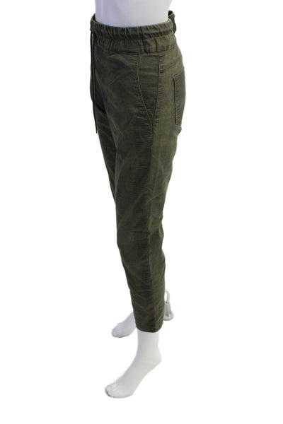 Flog Womens Mid Rise Drawstring Lizard Skin Printed Pants Green Cotton Size 30