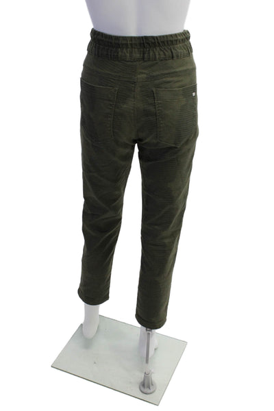 Flog Womens Mid Rise Drawstring Lizard Skin Printed Pants Green Cotton Size 30