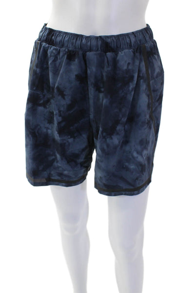 Lululemon Womens Zippered Pocket Drawstring Waist Athletic Shorts Blue Size S