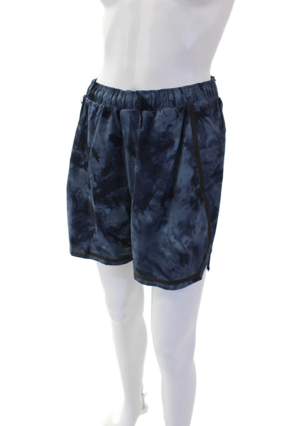 Lululemon Womens Zippered Pocket Drawstring Waist Athletic Shorts Blue Size S