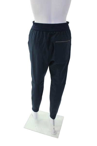 Lululemon Womens Ribbed Detail Zippered Pocket Athletic Joggers Blue Size S