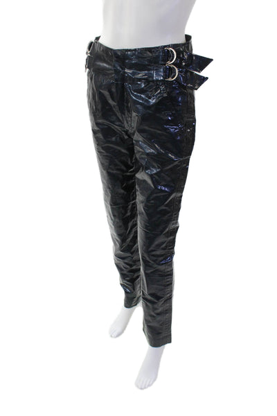 Lululemon Womens Ribbed Detail Zippered Pocket Athletic Joggers Blue Size S