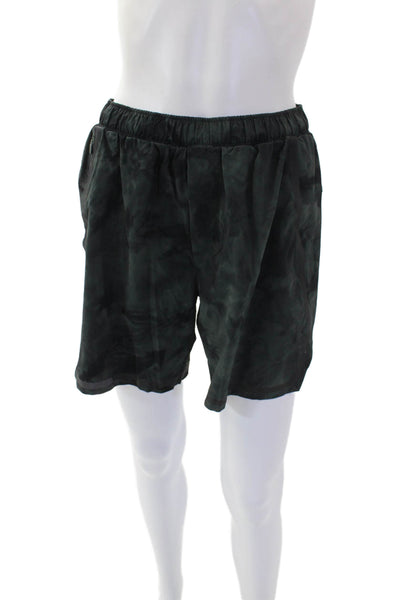 Lululemon Womens Zippered Pocket Drawstring Waist Athletic Shorts Green Size S