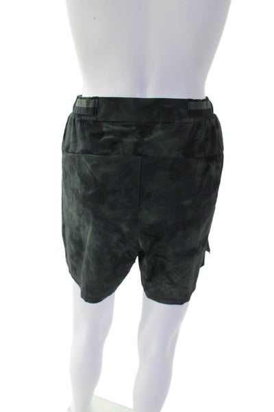 Lululemon Womens Zippered Pocket Drawstring Waist Athletic Shorts Green Size S