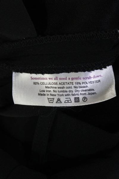 M.M. Lafleur Womens Buttoned Mid-Rise Tapered Dress Pants Solid Black Size 10