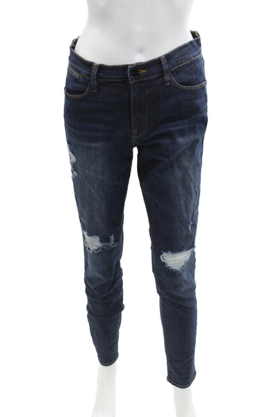 Frame Denim Womens High Rise Skinny Leg Baker Jeans Blue Cotton Size 28