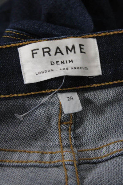 Frame Denim Womens High Rise Skinny Leg Baker Jeans Blue Cotton Size 28