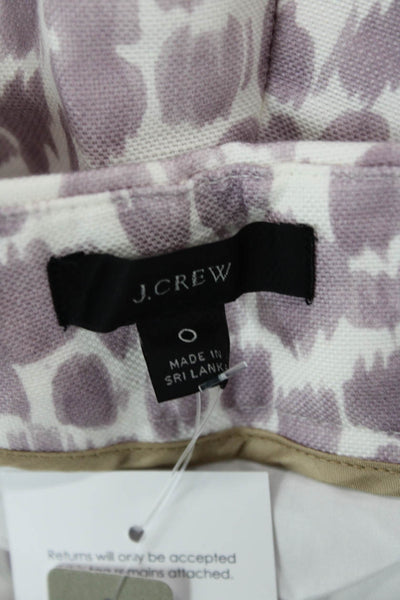 J Crew Womens Linen Spotted Print High-Rise Wide-Leg Pants Purple Size 0