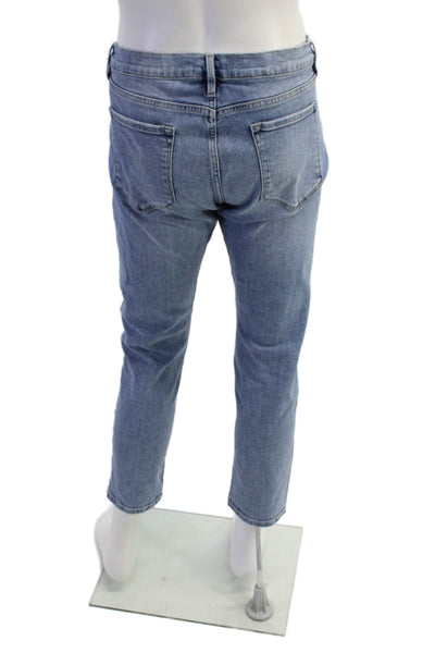 Frame Mens Zipper Fly Medium Wash Le Garcon Straight Leg Jeans Blue Size 32