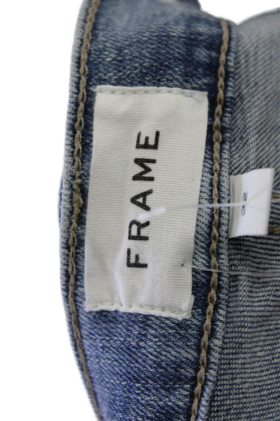 Frame Mens Zipper Fly Medium Wash Le Garcon Straight Leg Jeans Blue Size 32