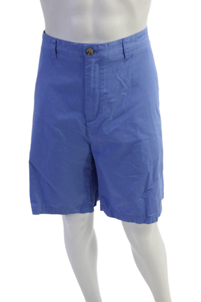 Vineyard Vines Mens Zipper Fly Casual Chino Shorts Blue Cotton Size 42