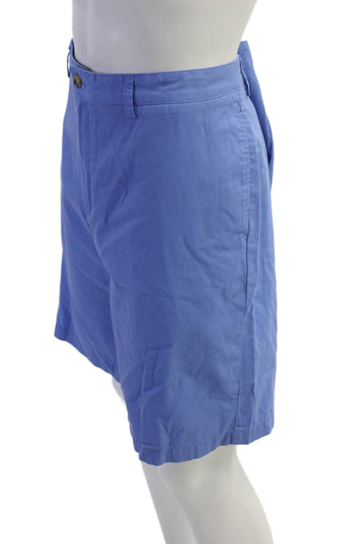 Vineyard Vines Mens Zipper Fly Casual Chino Shorts Blue Cotton Size 42