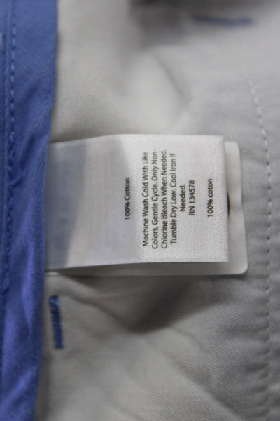 Vineyard Vines Mens Zipper Fly Casual Chino Shorts Blue Cotton Size 42