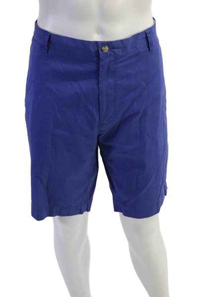 Polo Ralph Lauren Mens Zipper Fly Casual Chino Shorts Blue Cotton Size 42