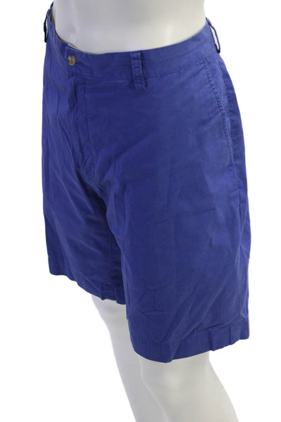 Polo Ralph Lauren Mens Zipper Fly Casual Chino Shorts Blue Cotton Size 42