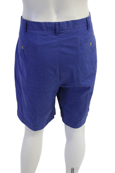 Polo Ralph Lauren Mens Zipper Fly Casual Chino Shorts Blue Cotton Size 42