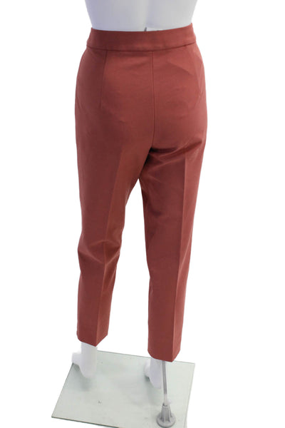 Max Mara Womens Pocketed Flat Front Tapered Leg Pants Salmon Pink Size 8