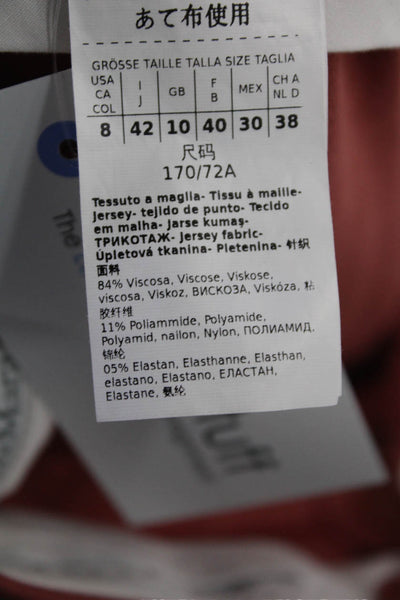 Max Mara Womens Pocketed Flat Front Tapered Leg Pants Salmon Pink Size 8