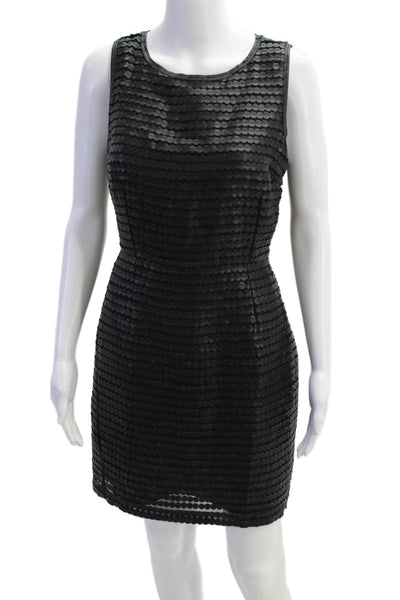 BB Dakota Womens Faux Leather Sleeveless Mini Pencil Dress Black Size 4