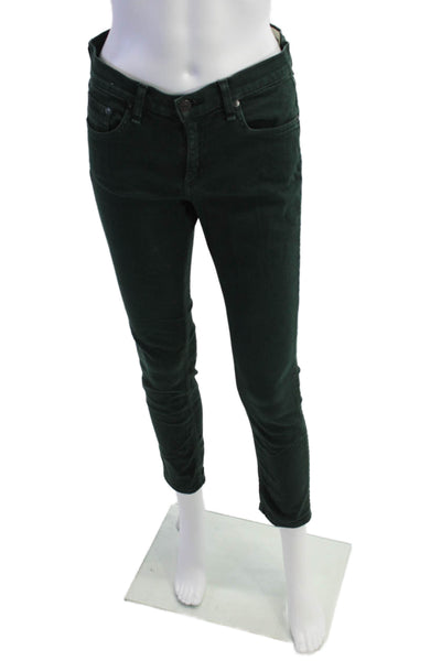 Rag & Bone Jean Womens Mid Rise Colored Ankle Skinny Jeans Dark Green Size 28