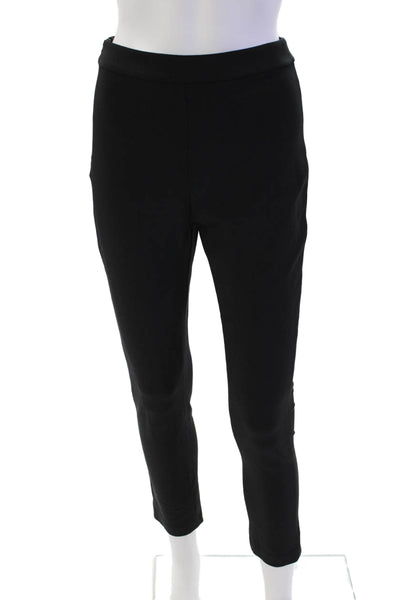 Jenni Kayne Womens Side Zip Mid Rise Slim Cut Trouser Pants Black Size 0