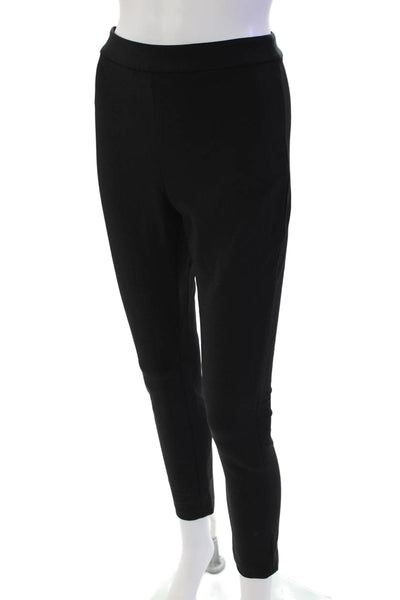 Jenni Kayne Womens Side Zip Mid Rise Slim Cut Trouser Pants Black Size 0