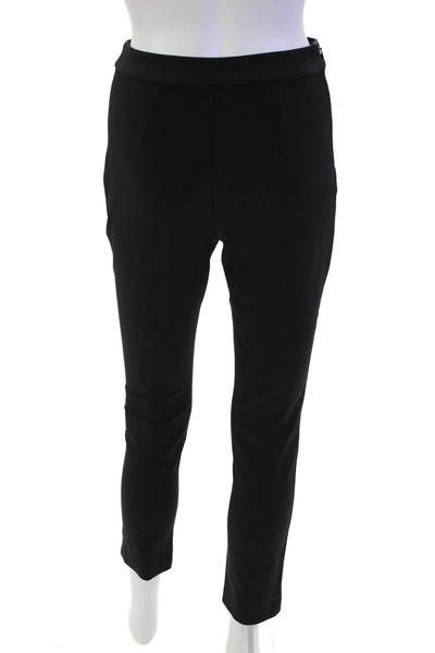 Jenni Kayne Womens Side Zip Mid Rise Slim Cut Trouser Pants Black Size 0