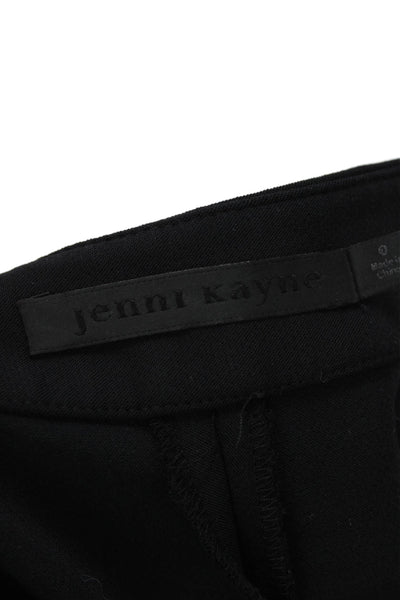 Jenni Kayne Womens Side Zip Mid Rise Slim Cut Trouser Pants Black Size 0
