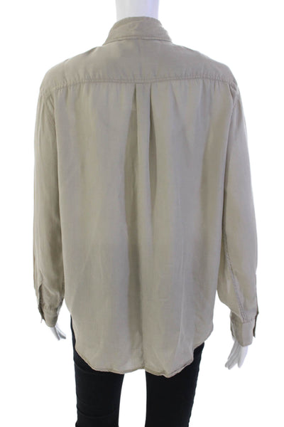Sandro Womens Long Sleeve Button Front Collared Lightweight Shirt Brown Size 1