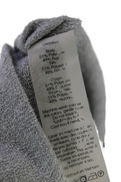 T Alexander Wang Womens Long Sleeve Scoop Neck Sweatshirt Gray Cotton Size Small