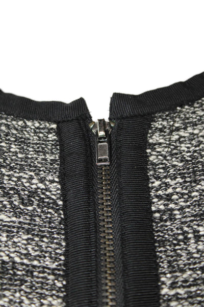 Eileen Fisher Womens Cotton Blend 2 Pocket Round Neck Zip Up Jacket Gray Size L