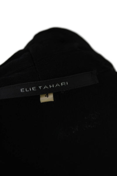 Elie Tahari Womens Stretch V-Neck Sleeveless Side Zip Dress Black Size 4