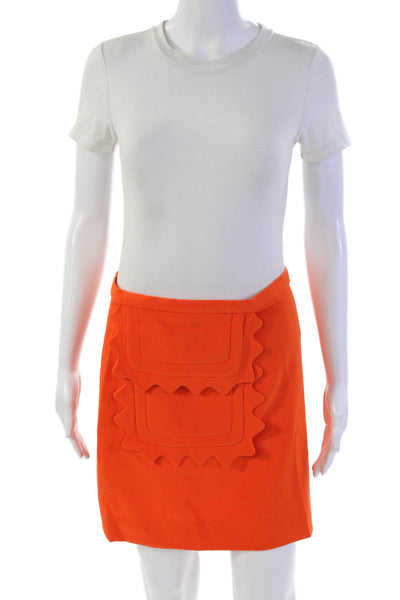 Victoria Beckham For Target Womens One Pocket Zip Up Mini Skirt Orange Size S