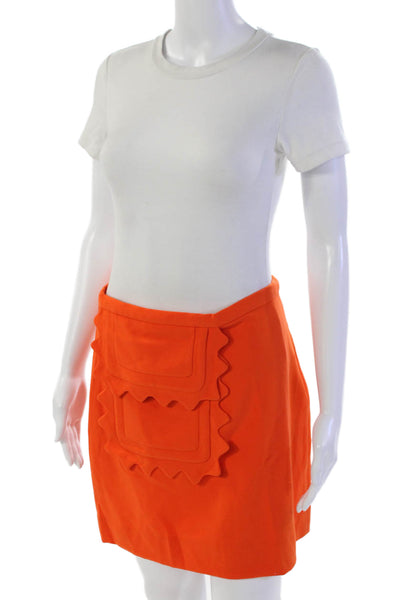 Victoria Beckham For Target Womens One Pocket Zip Up Mini Skirt Orange Size S