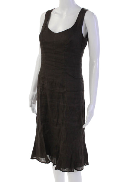 Piazza Sempione Womens Linen Blend Blouse Top + Dress Set Brown Size 46 42