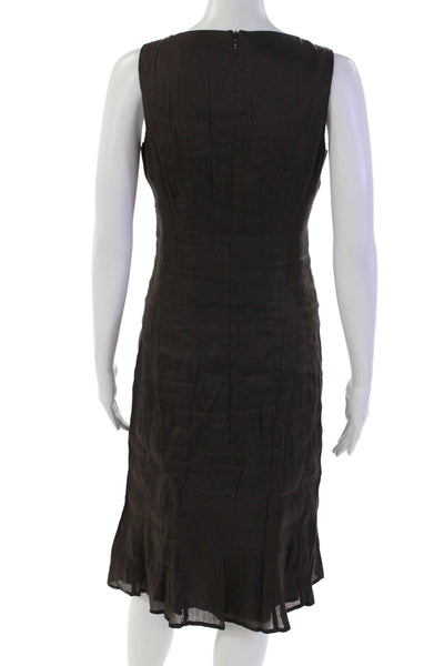 Piazza Sempione Womens Linen Blend Blouse Top + Dress Set Brown Size 46 42