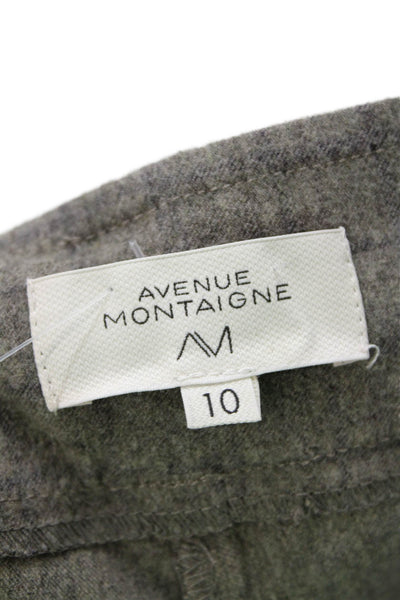 Avenue Montaigne Womens Plaid Cuffed Slim Leg Dress Pants Gray Blue Size 10
