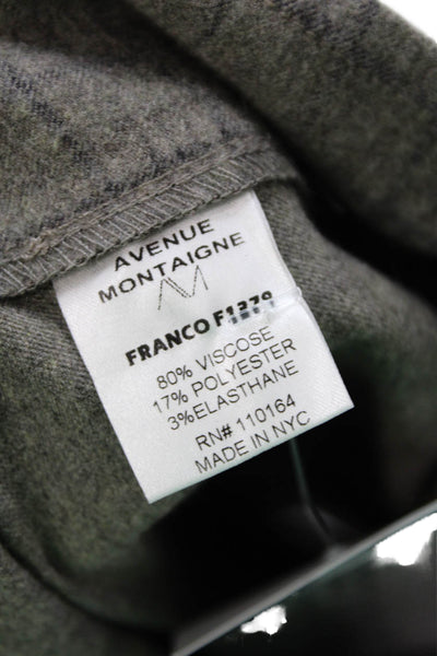 Avenue Montaigne Womens Plaid Cuffed Slim Leg Dress Pants Gray Blue Size 10