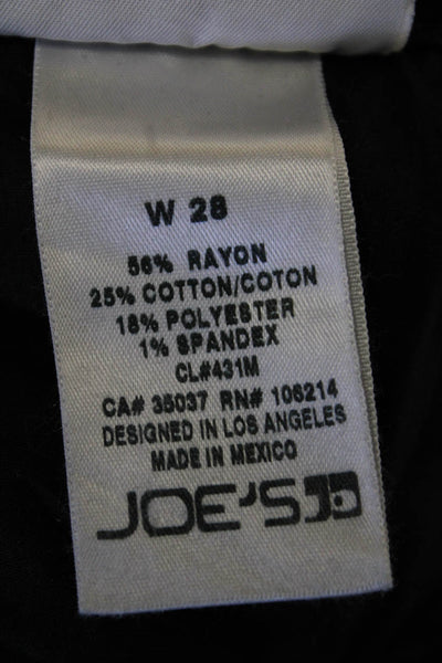 Joes Womens Olivia Mid Rise Distressed Cropped Flare Jeans Black Size 28