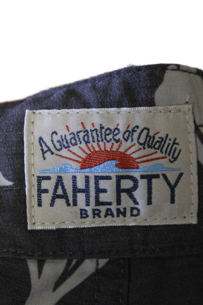 Faherty Mens Floral Print Lace Up Detail Casual Shorts Gray Size 30