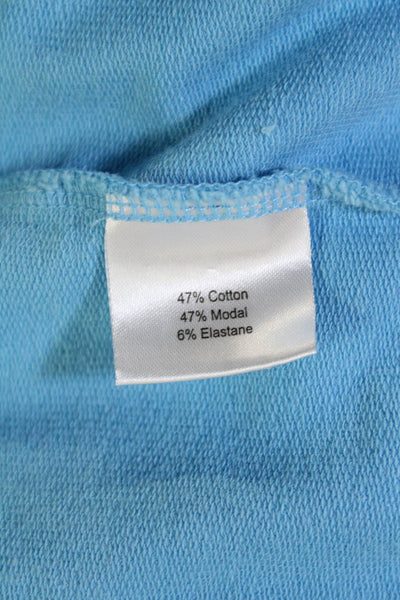 Peter Millar Womens Cotton Blend Pullover Quarter Zip Mock Neck Top Blue Size M